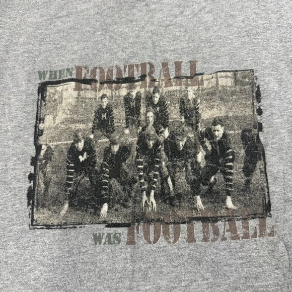 Vintage Roundtree & Yorke Men's‎ T Shirt Gray Made In USA Football Print Sz M - Picture 1 of 6